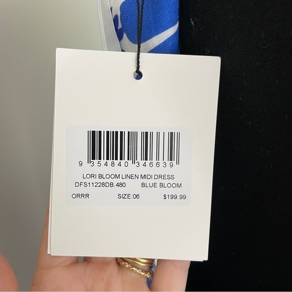 Dissh Linen Lori Bloom Maxi Dress size US 2 Blue Floral - Picture 8 of 10